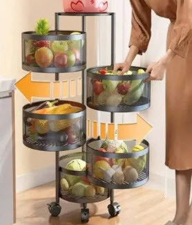 4 Layer Round Shape Kitchen Rack
